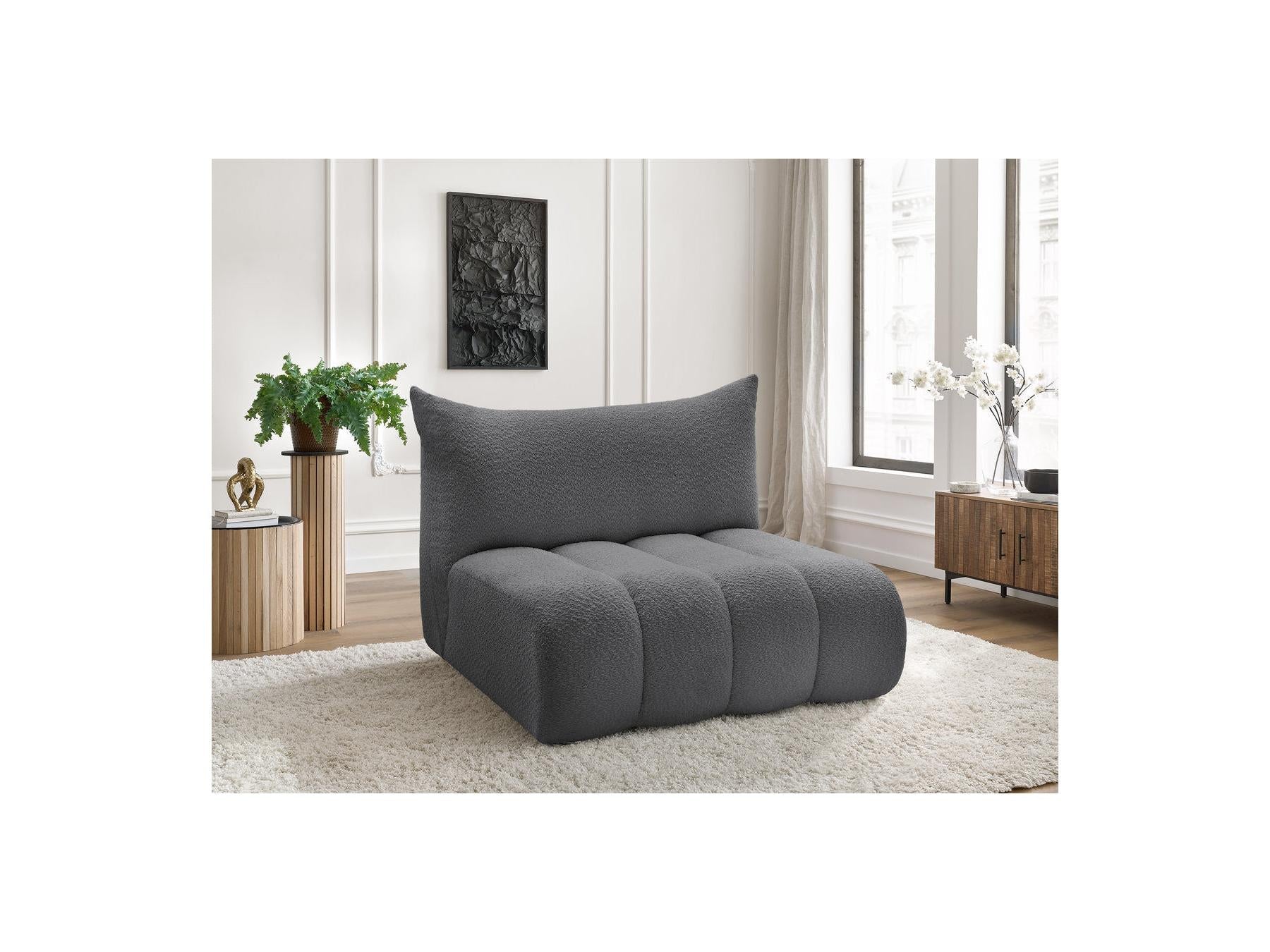 Azra - Chauffeuse 2 Places Sans Accoudoir Pour Canapé Modulable - Tissu Bouclette