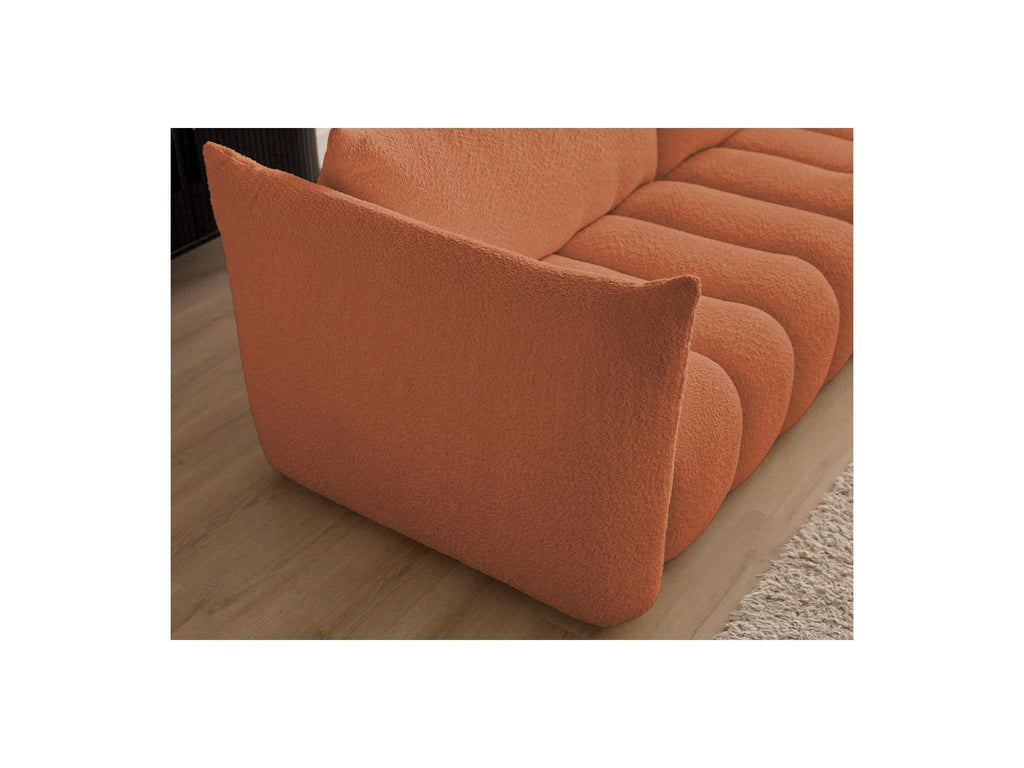 Azra - Canapé D'Angle Fixe Modulable - Tissu Bouclette - Angle Droit