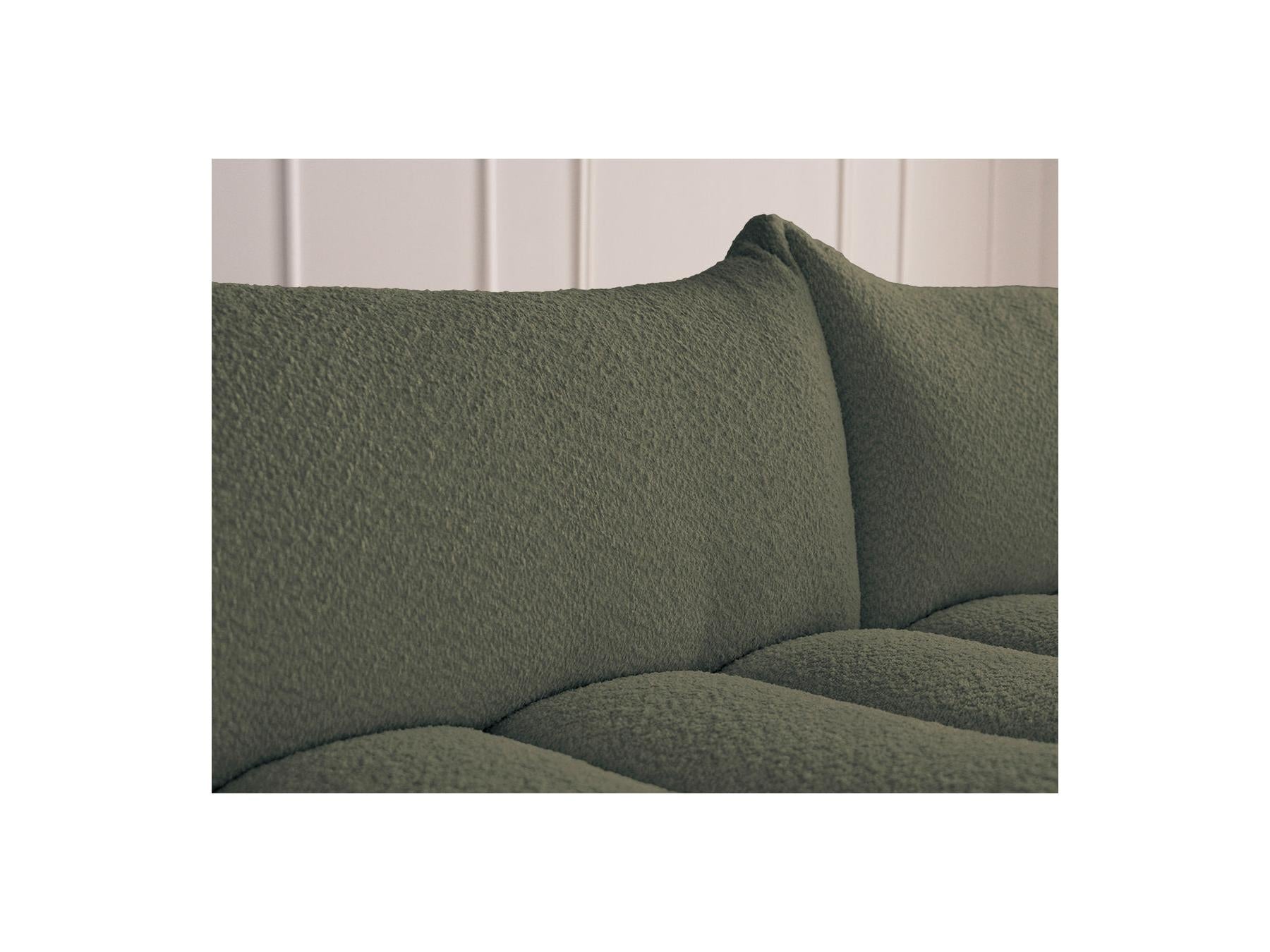 Azra - Canapé D'Angle Fixe Modulable - Tissu Bouclette - Angle Droit