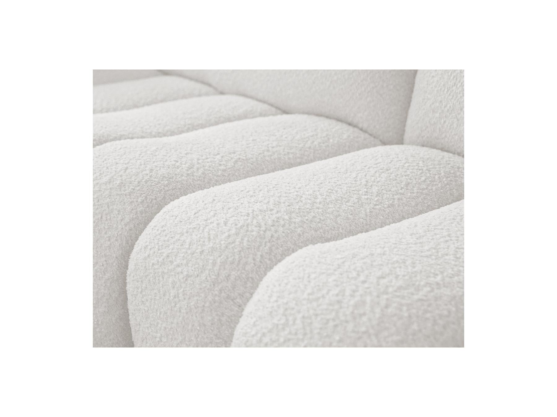 Azra - Canapé D'Angle Fixe Modulable - Tissu Bouclette - Angle Gauche