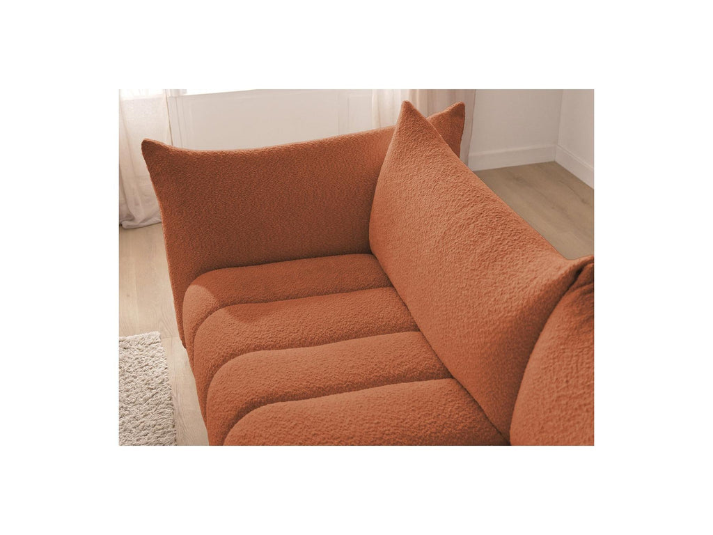 Azra - Canapé D'Angle Fixe Modulable - Tissu Bouclette - Angle Gauche