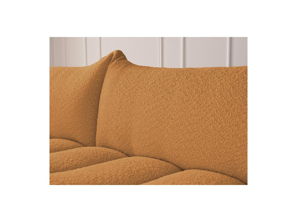 Azra - Canapé D'Angle Fixe Modulable - Tissu Bouclette - Angle Gauche