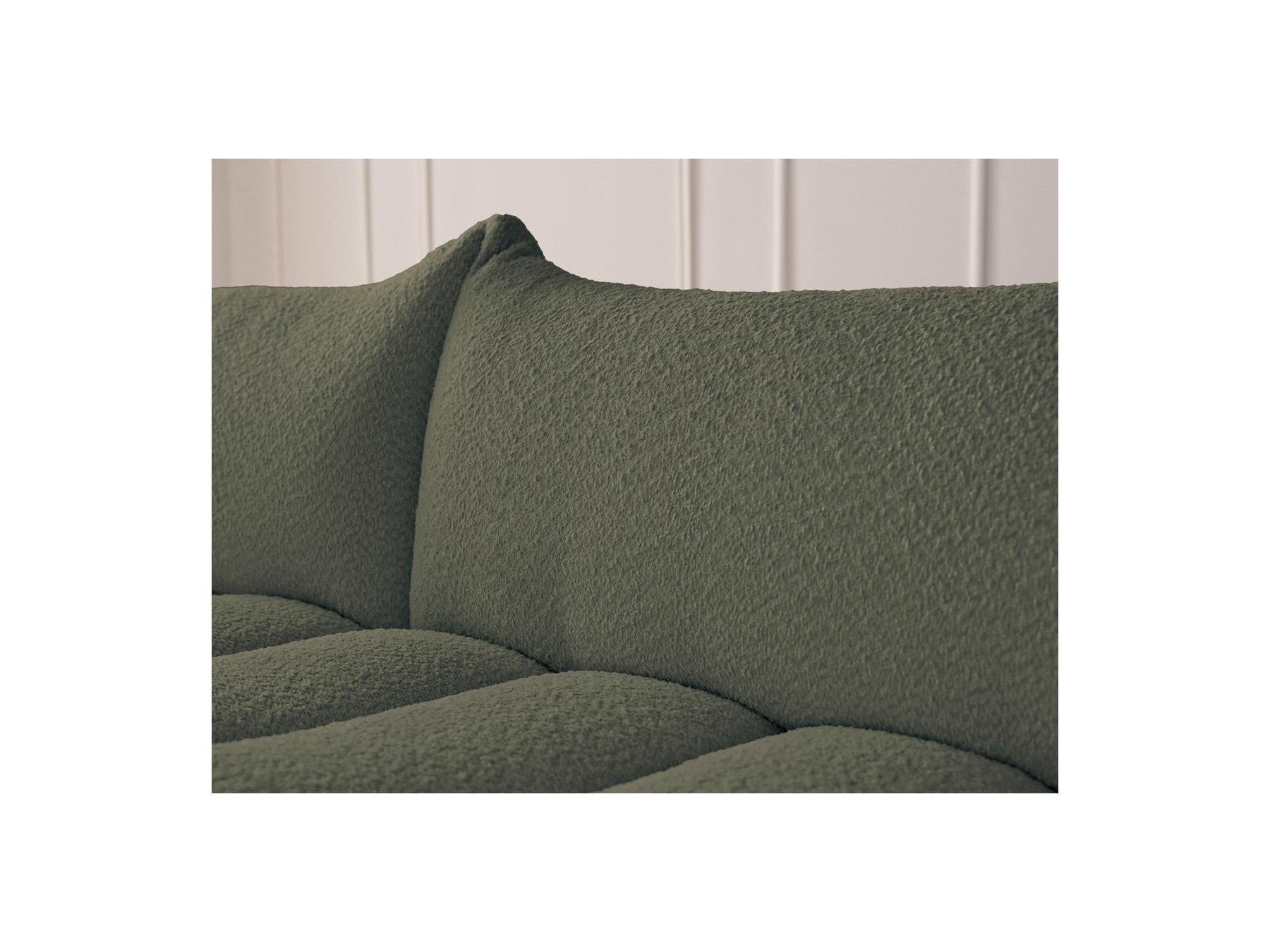 Azra - Canapé D'Angle Fixe Modulable - Tissu Bouclette - Angle Gauche