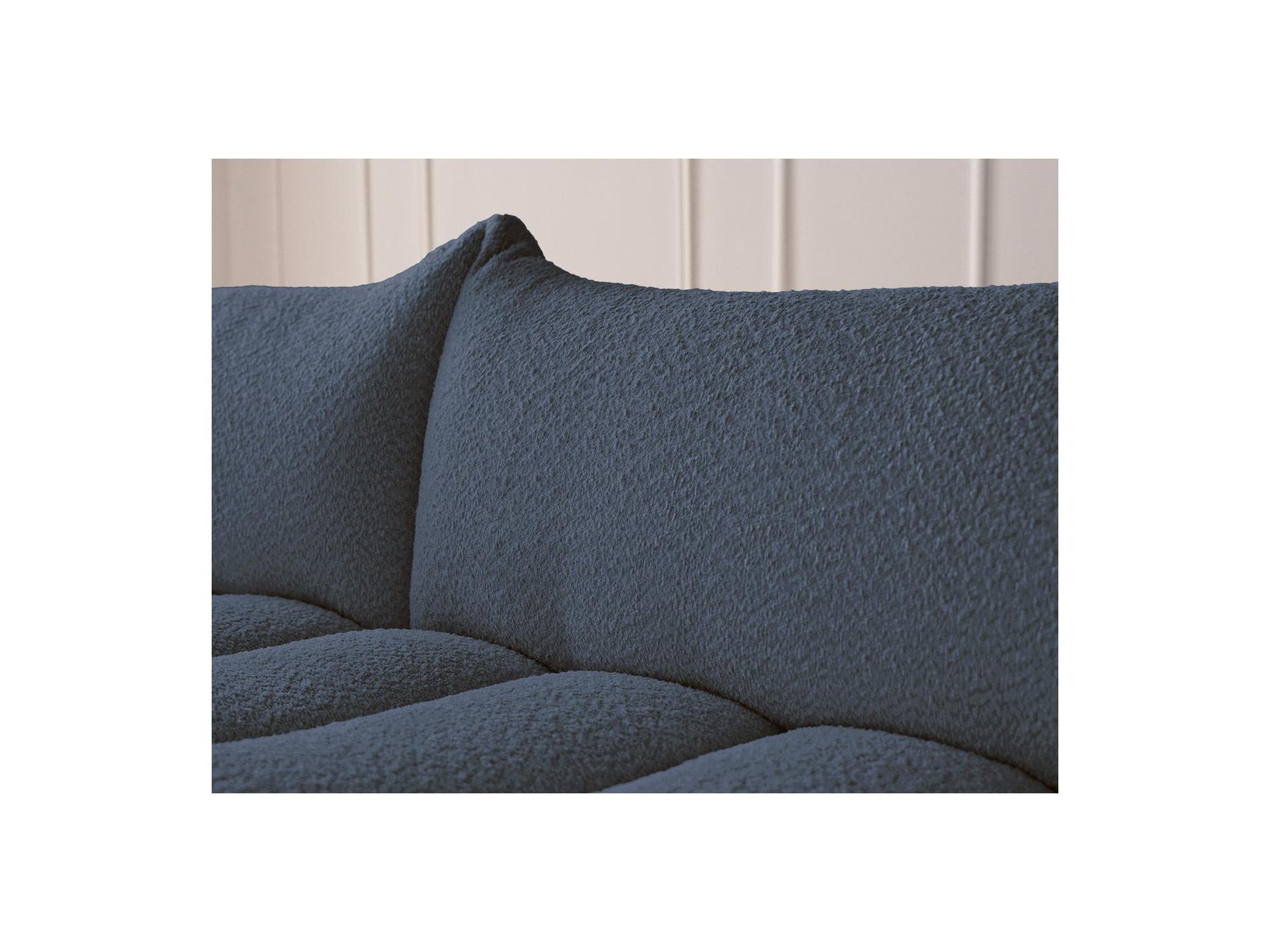 Azra - Canapé D'Angle Fixe Modulable - Tissu Bouclette - Angle Gauche