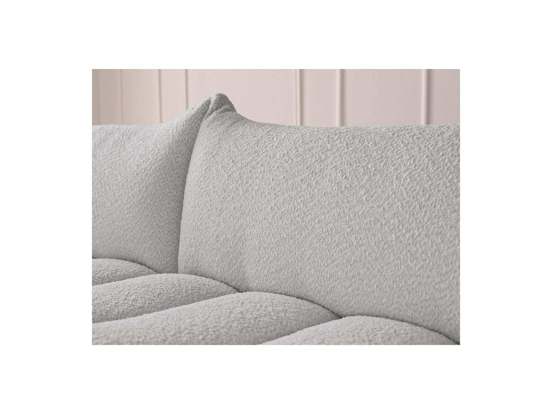 Azra - Canapé D'Angle Fixe Modulable - Tissu Bouclette - Angle Gauche