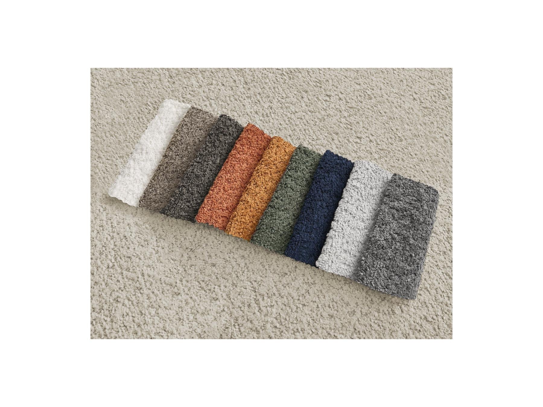 Azra - Canapé D'Angle Fixe - Tissu Bouclette - Angle Droit