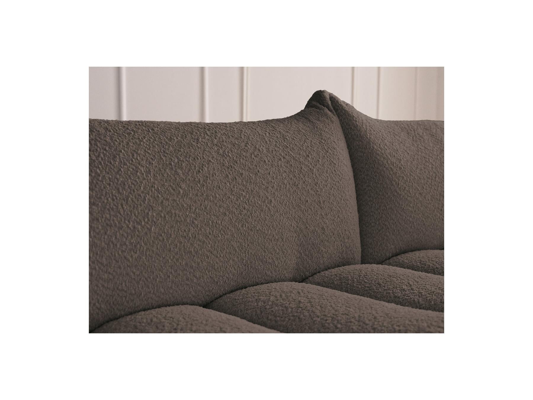 Azra - Canapé D'Angle Fixe - Tissu Bouclette - Angle Droit