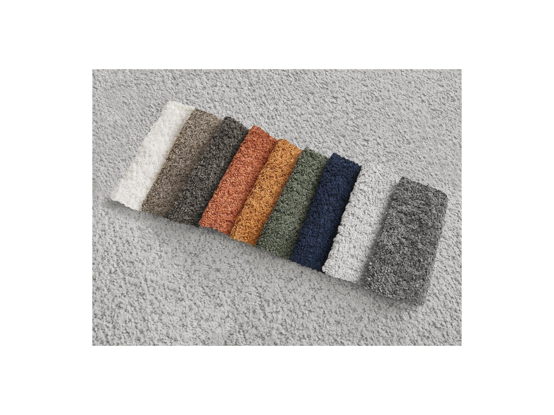 Azra - Canapé D'Angle Fixe - Tissu Bouclette - Angle Droit