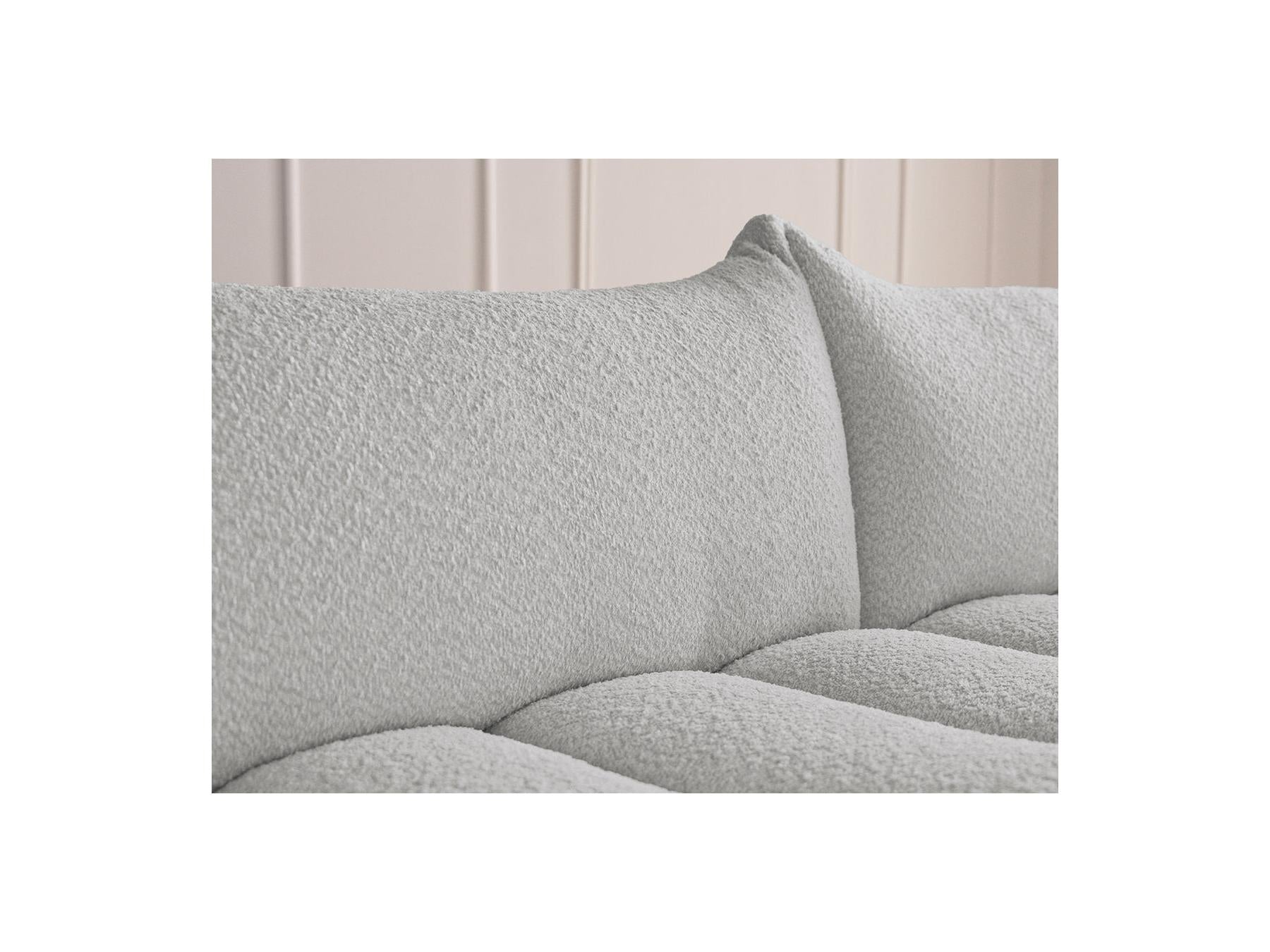 Azra - Canapé D'Angle Fixe - Tissu Bouclette - Angle Droit