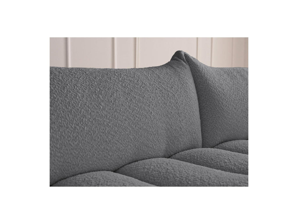 Azra - Canapé D'Angle Fixe - Tissu Bouclette - Angle Droit