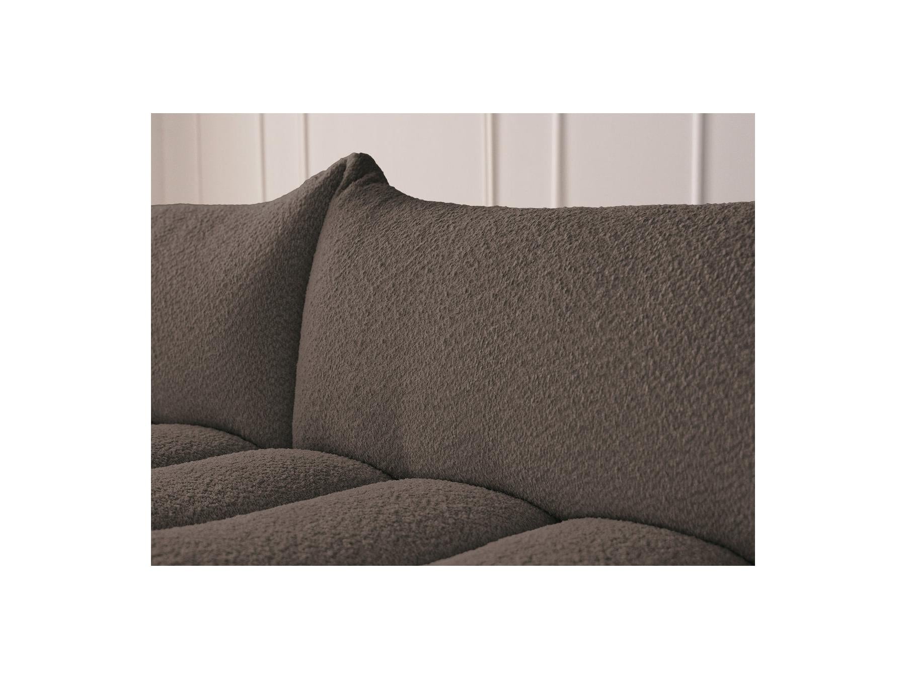 Azra - Canapé D'Angle Fixe - Tissu Bouclette - Angle Gauche