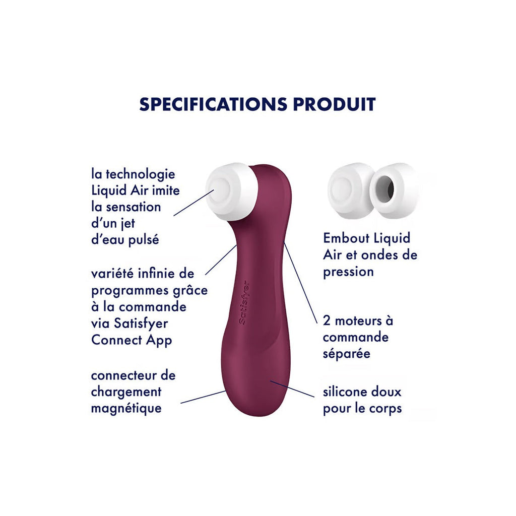Stimulateur Clitoridien - Pro 2 Generation 3
With Liquid Air Technology, Vibration And Bluetooth/App Wine Red - Fuschia