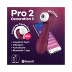 Stimulateur Clitoridien - Pro 2 Generation 3
With Liquid Air Technology, Vibration And Bluetooth/App Wine Red - Fuschia
