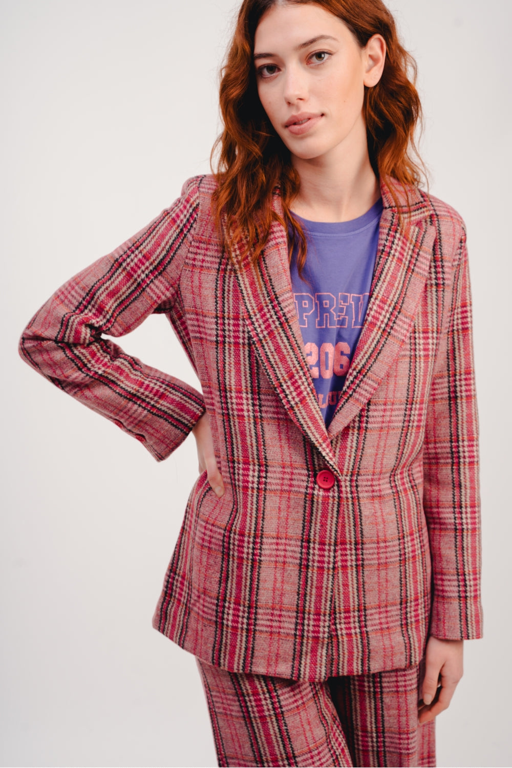 Le Blazer Jimmy A  Carreaux Roses