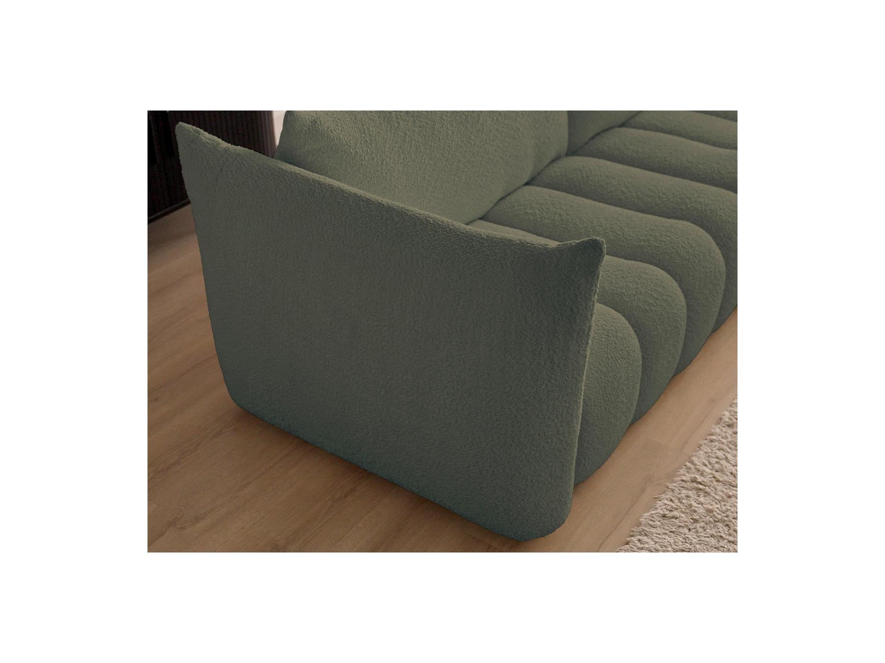 Azra - Canapé Droit Fixe 4 Places - Tissu Bouclette