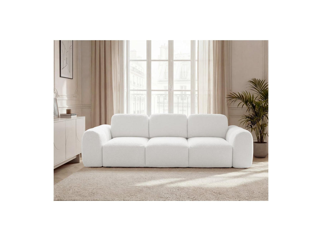 Montaigne - Canapé Droit Convertible Coffre 3 Places - Tissu Bouclette