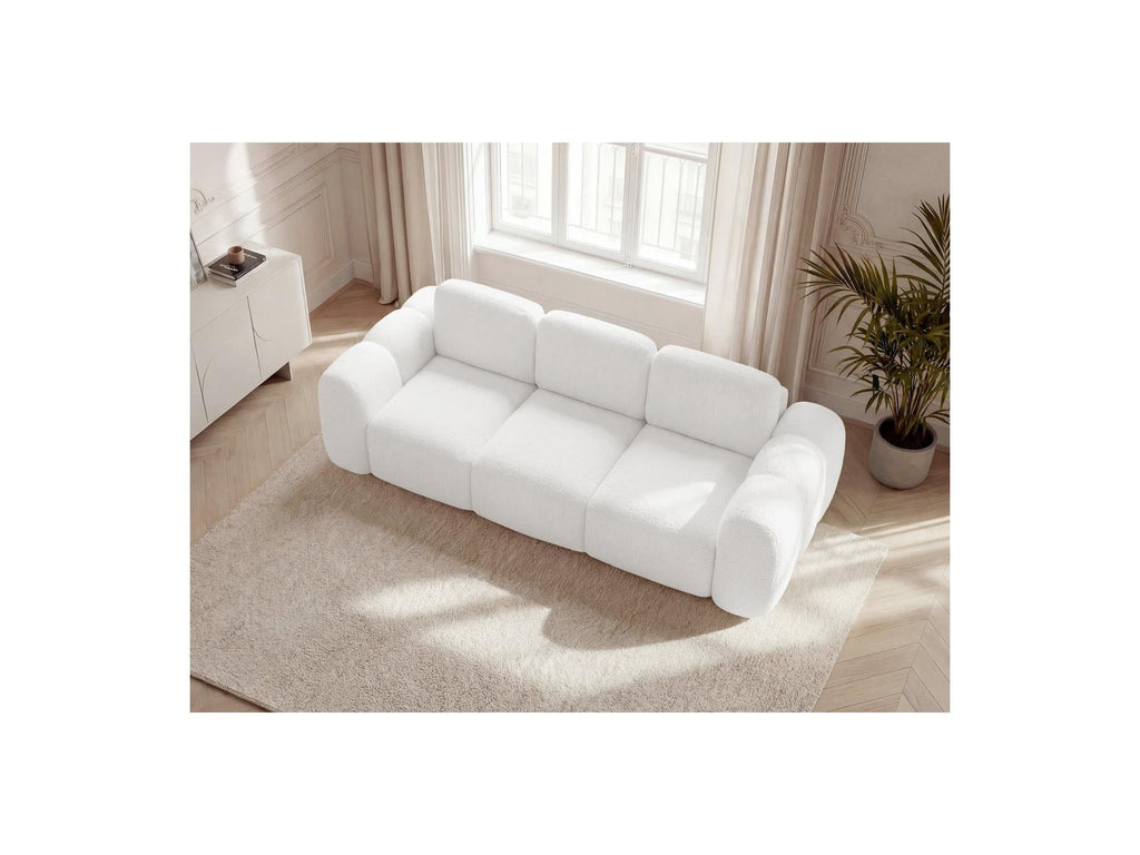 Montaigne - Canapé Droit Convertible Coffre 3 Places - Tissu Bouclette