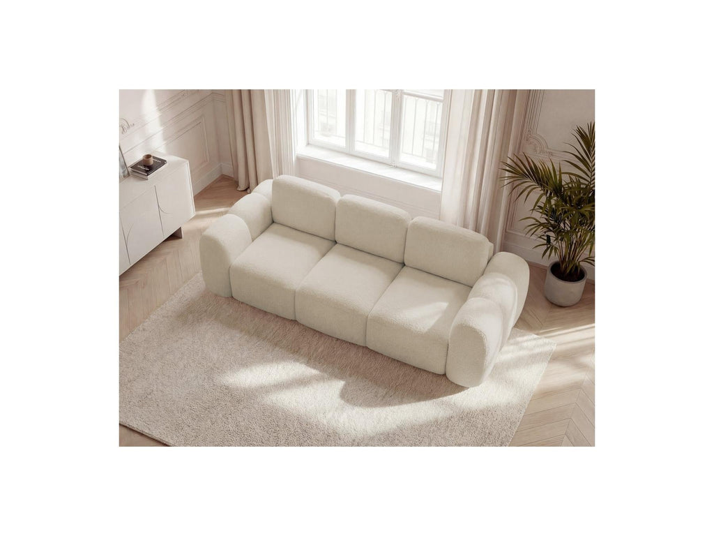 Montaigne - Canapé Droit Convertible Coffre 3 Places - Tissu Bouclette