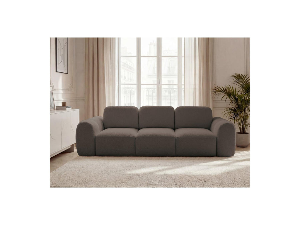Montaigne - Canapé Droit Convertible Coffre 3 Places - Tissu Bouclette