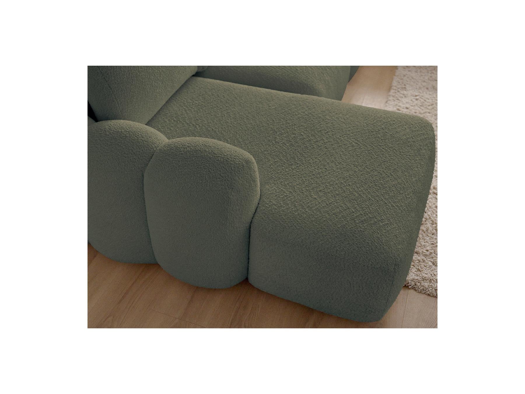 Montaigne - Canapé Droit Convertible Coffre 3 Places - Tissu Bouclette