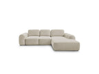 Montaigne - Canapé D'Angle Convertible Coffre Grande Méridienne - Tissu Bouclette - Angle Droit
