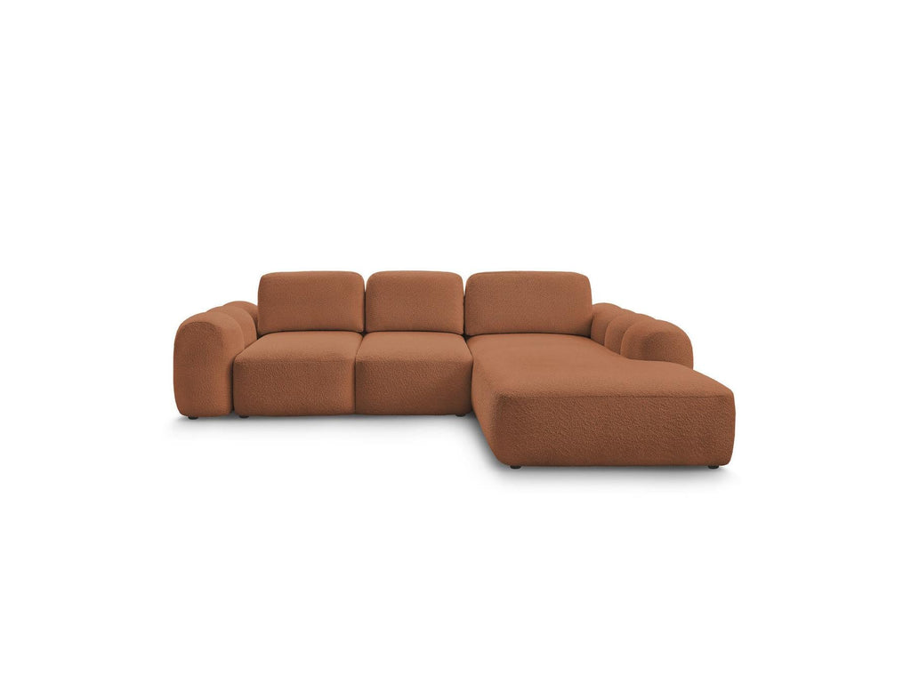 Montaigne - Canapé D'Angle Convertible Coffre Grande Méridienne - Tissu Bouclette - Angle Droit