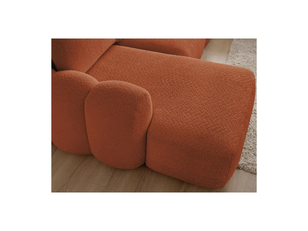 Montaigne - Canapé D'Angle Convertible Coffre Grande Méridienne - Tissu Bouclette - Angle Gauche