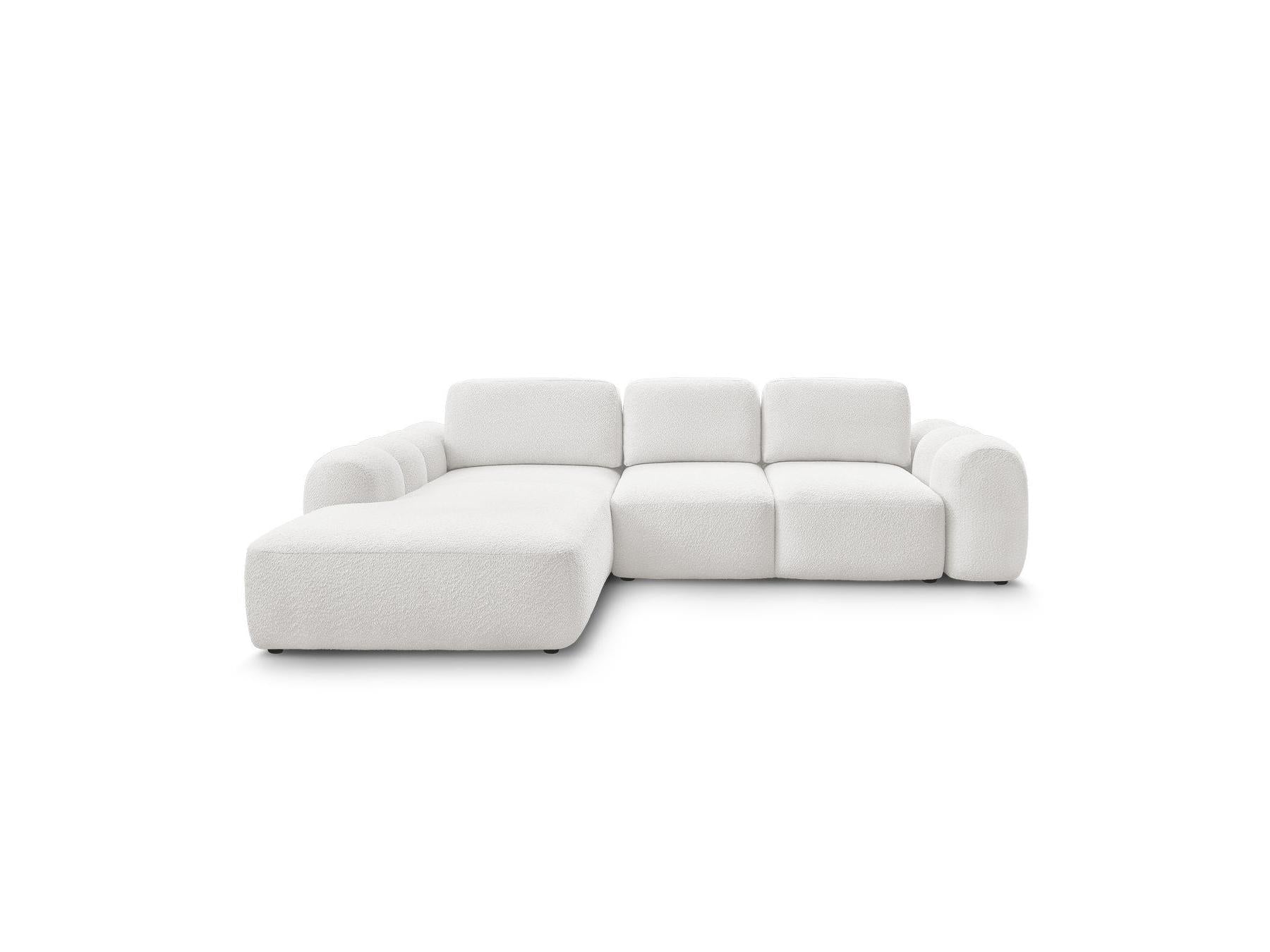 Montaigne - Canapé D'Angle Convertible Coffre Grande Méridienne - Tissu Bouclette - Angle Gauche