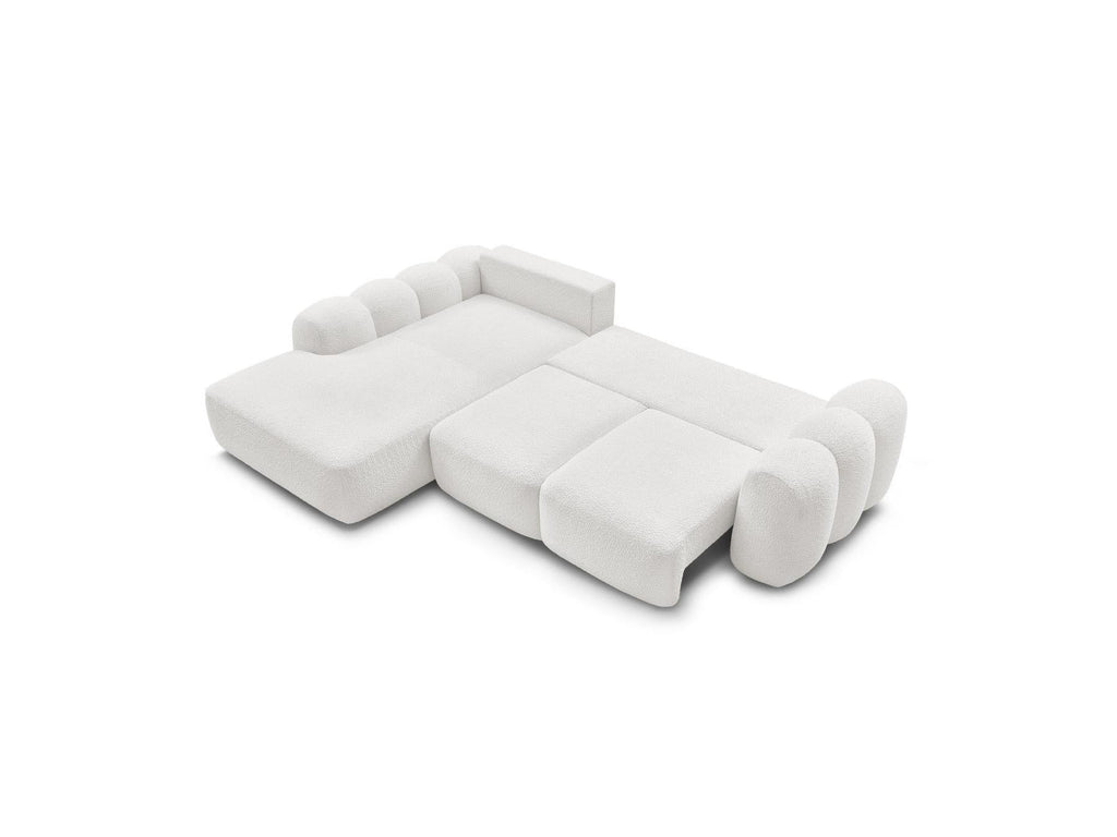 Montaigne - Canapé D'Angle Convertible Coffre Grande Méridienne - Tissu Bouclette - Angle Gauche