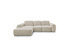 Montaigne - Canapé D'Angle Convertible Coffre Grande Méridienne - Tissu Bouclette - Angle Gauche