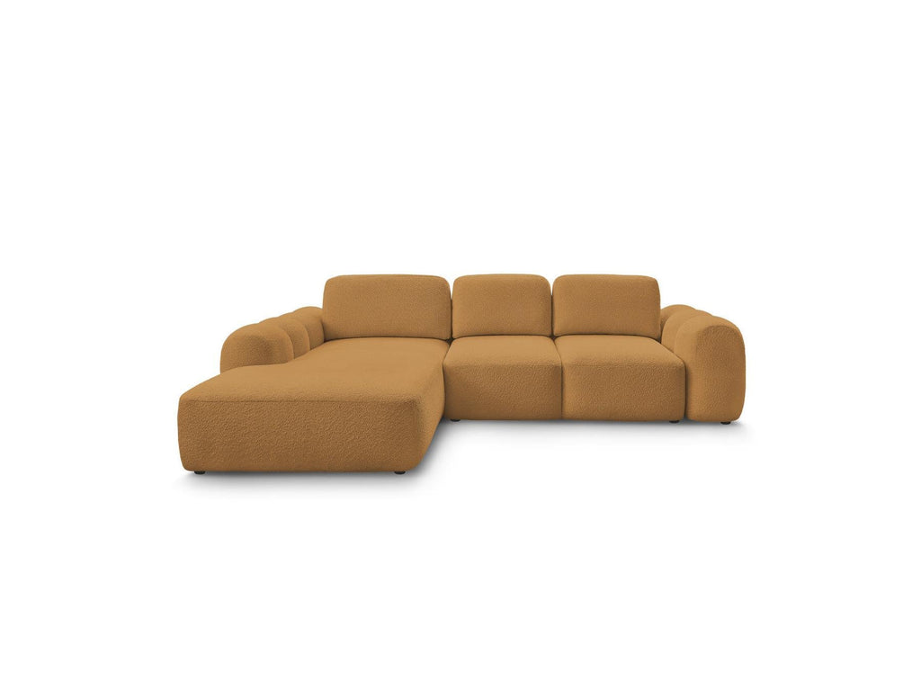 Montaigne - Canapé D'Angle Convertible Coffre Grande Méridienne - Tissu Bouclette - Angle Gauche