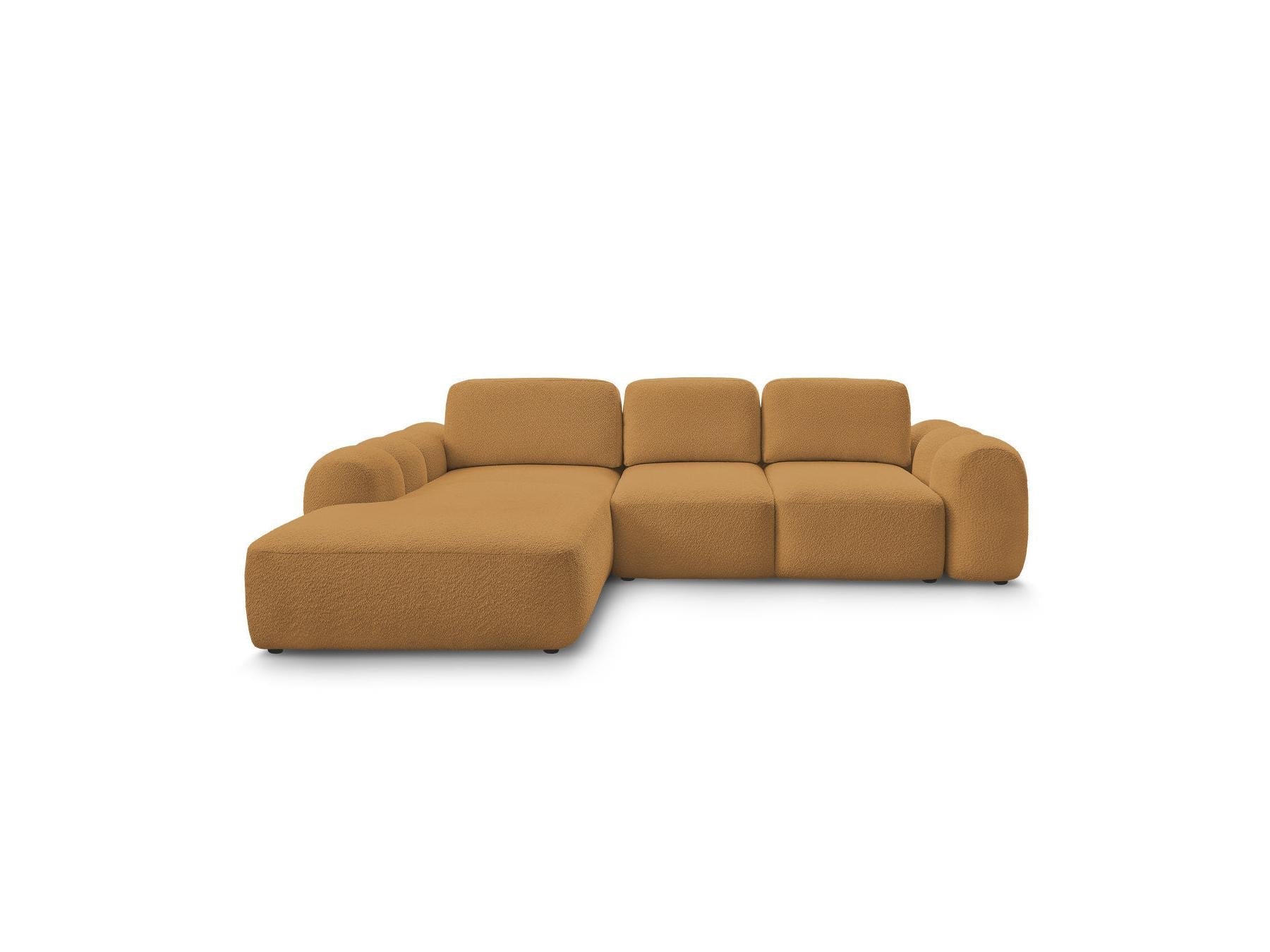 Montaigne - Canapé D'Angle Convertible Coffre Grande Méridienne - Tissu Bouclette - Angle Gauche