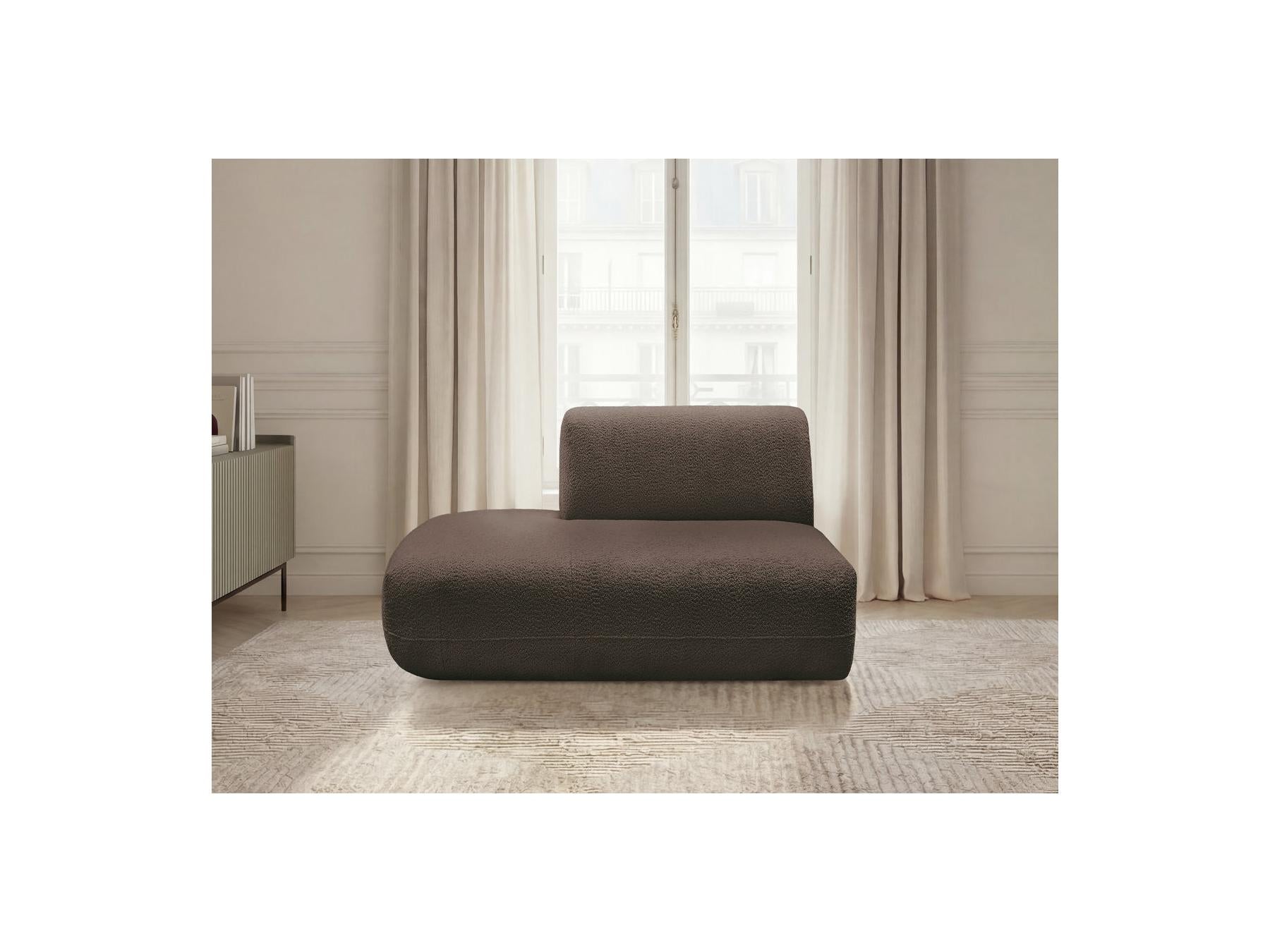 Anda - Chauffeuse Bout De Canapé Pour Canapé Modulable - Tissu Chenille - Angle Gauche