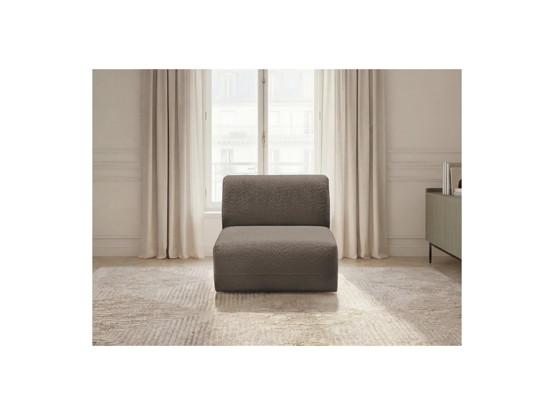 Anda - Chauffeuse 1 Place Sans Accoudoir Pour Canapé Modulable - Tissu Chenille