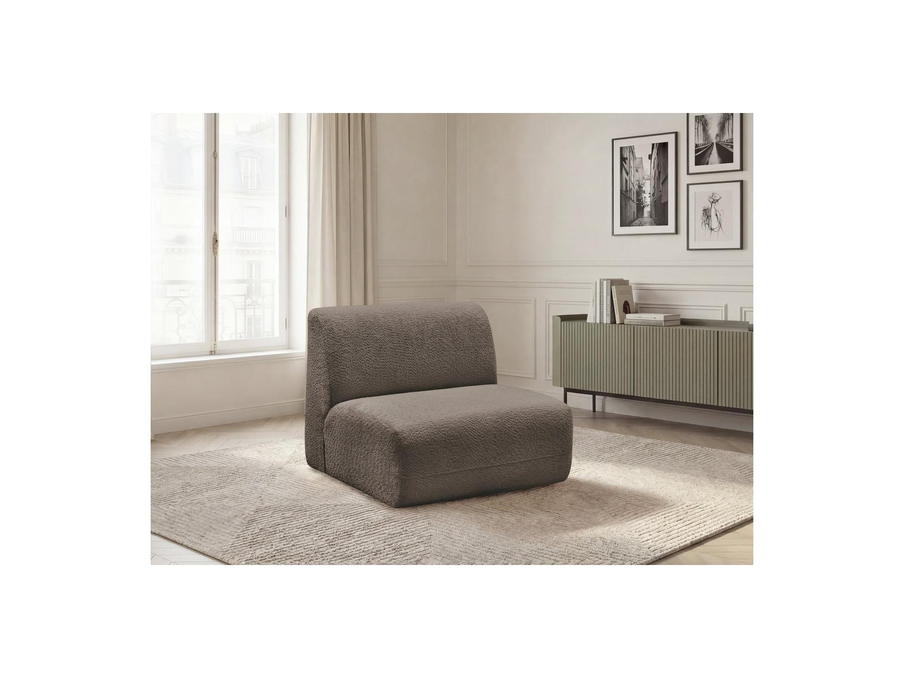 Anda - Chauffeuse 1 Place Sans Accoudoir Pour Canapé Modulable - Tissu Chenille