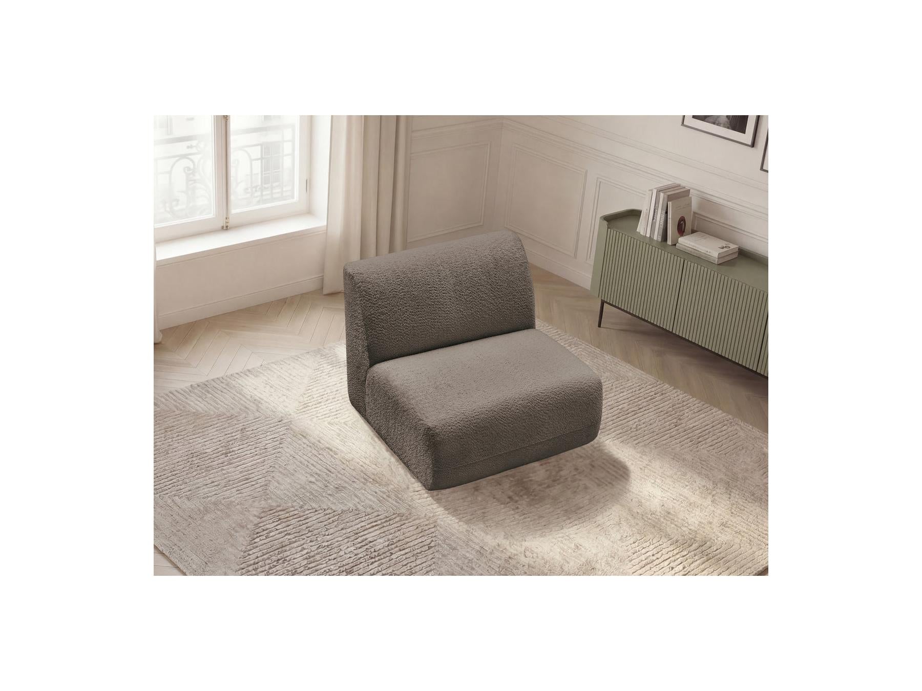 Anda - Chauffeuse 1 Place Sans Accoudoir Pour Canapé Modulable - Tissu Chenille