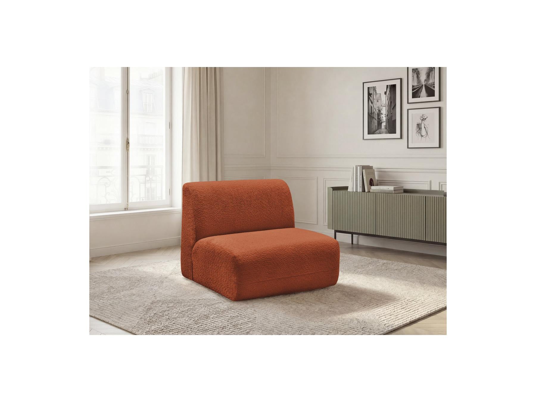 Anda - Chauffeuse 1 Place Sans Accoudoir Pour Canapé Modulable - Tissu Chenille