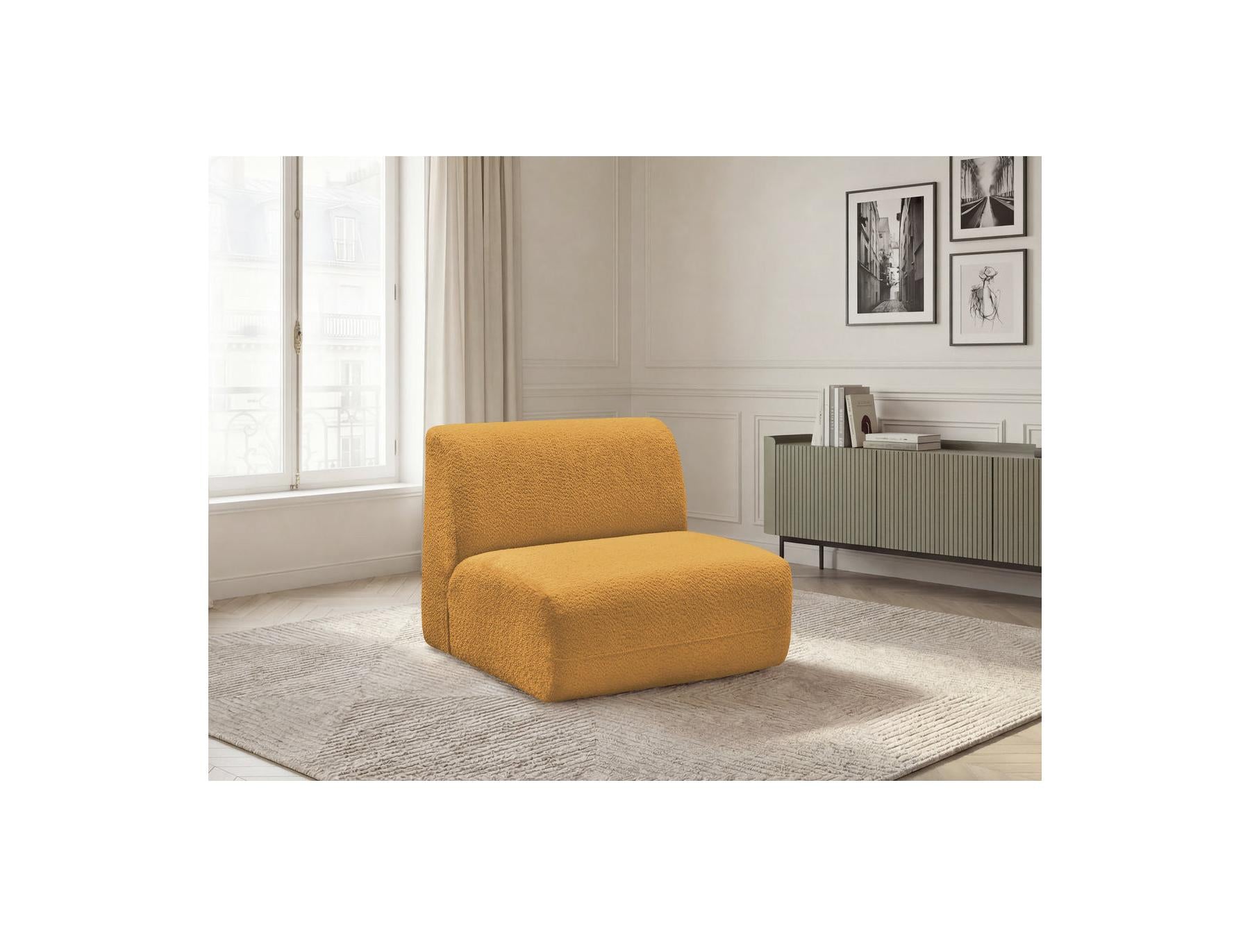 Anda - Chauffeuse 1 Place Sans Accoudoir Pour Canapé Modulable - Tissu Chenille