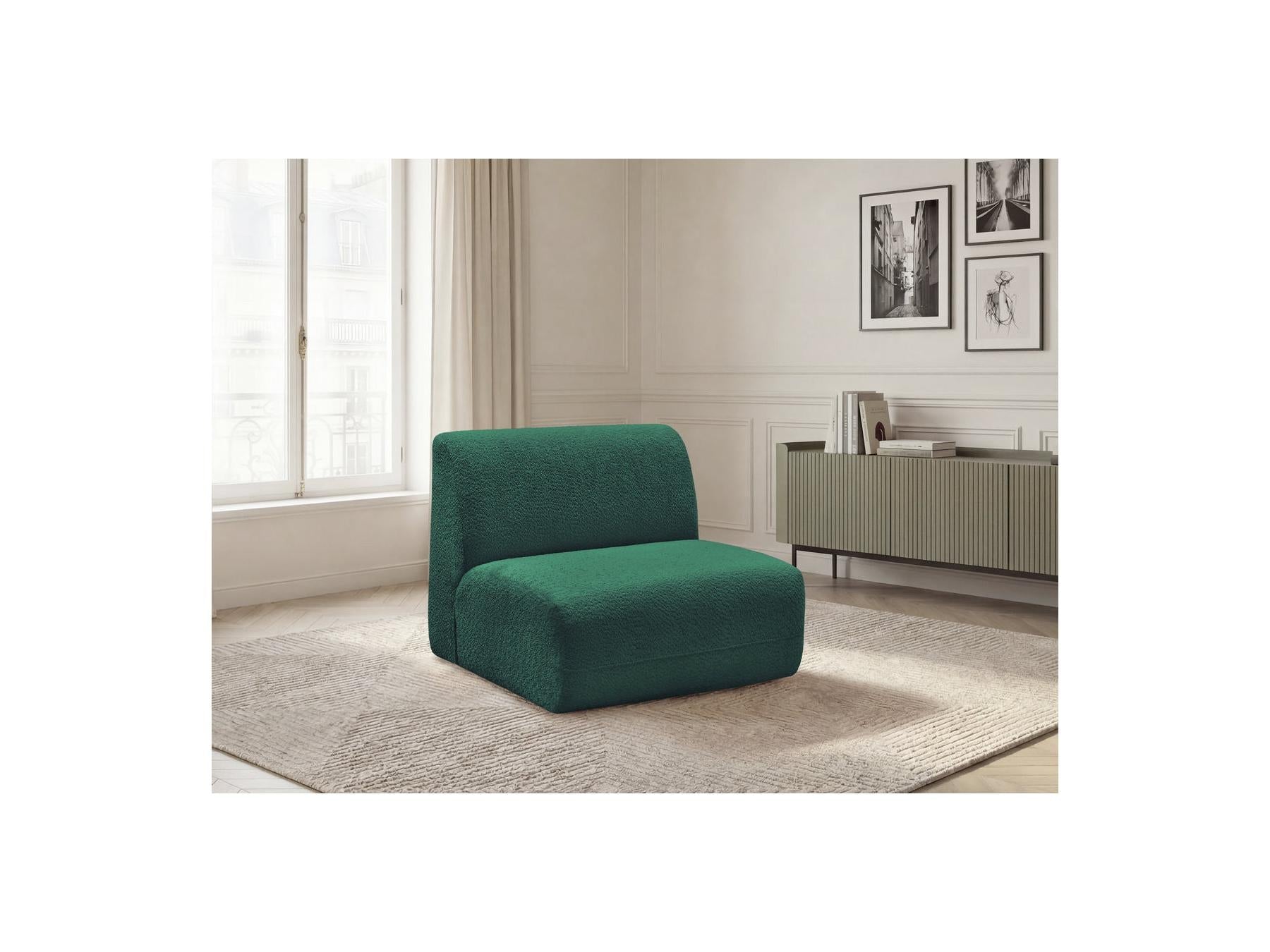 Anda - Chauffeuse 1 Place Sans Accoudoir Pour Canapé Modulable - Tissu Chenille