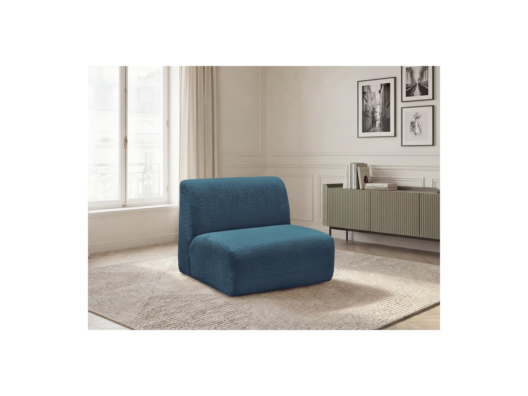 Anda - Chauffeuse 1 Place Sans Accoudoir Pour Canapé Modulable - Tissu Chenille