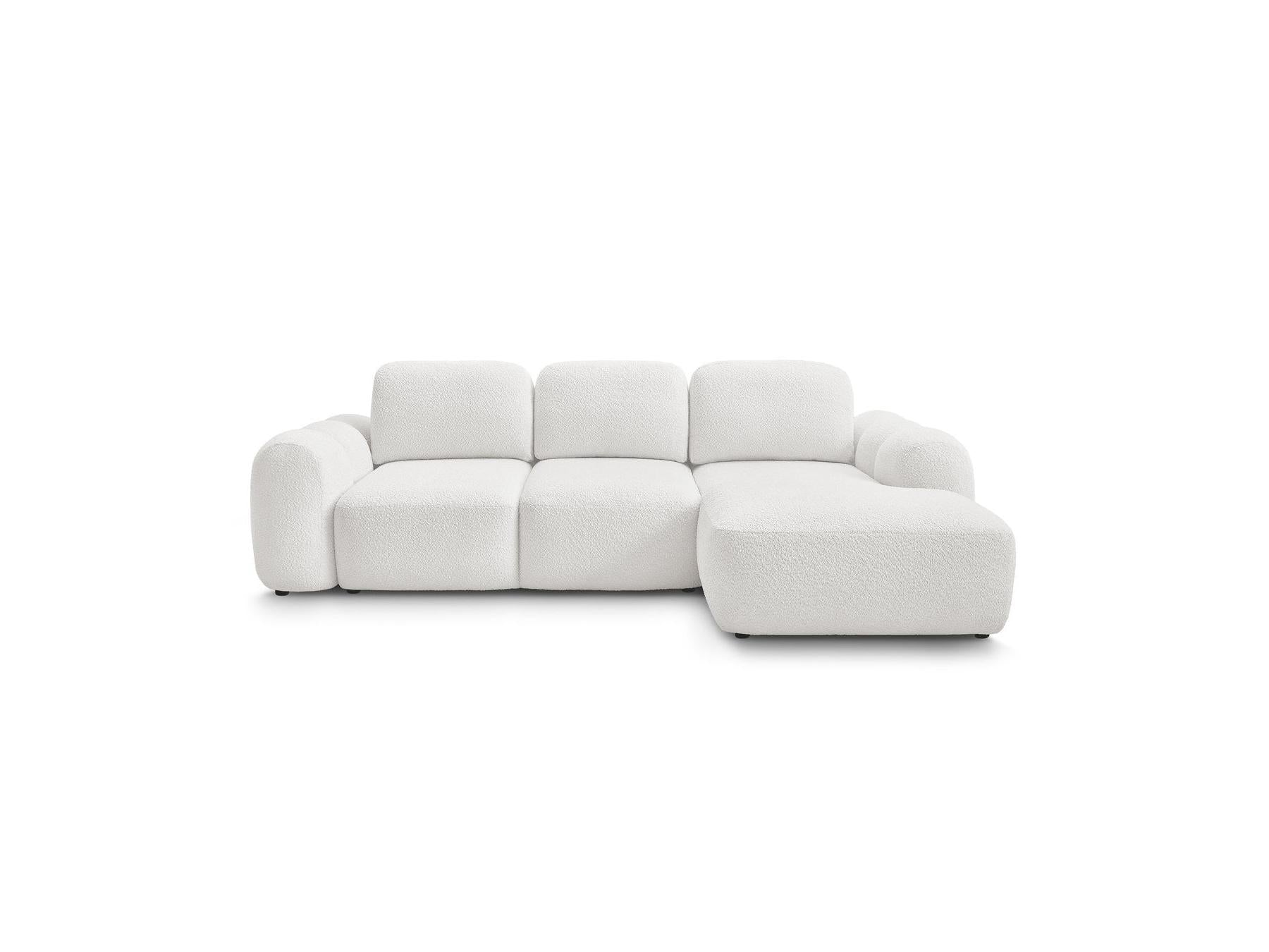 Montaigne - Canapé D'Angle Convertible Coffre - Tissu Bouclette - Angle Droit