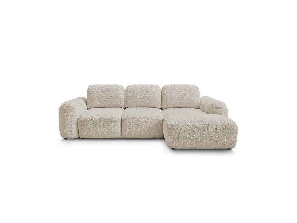 Montaigne - Canapé D'Angle Convertible Coffre - Tissu Bouclette - Angle Droit