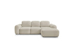 Montaigne - Canapé D'Angle Convertible Coffre - Tissu Bouclette - Angle Droit