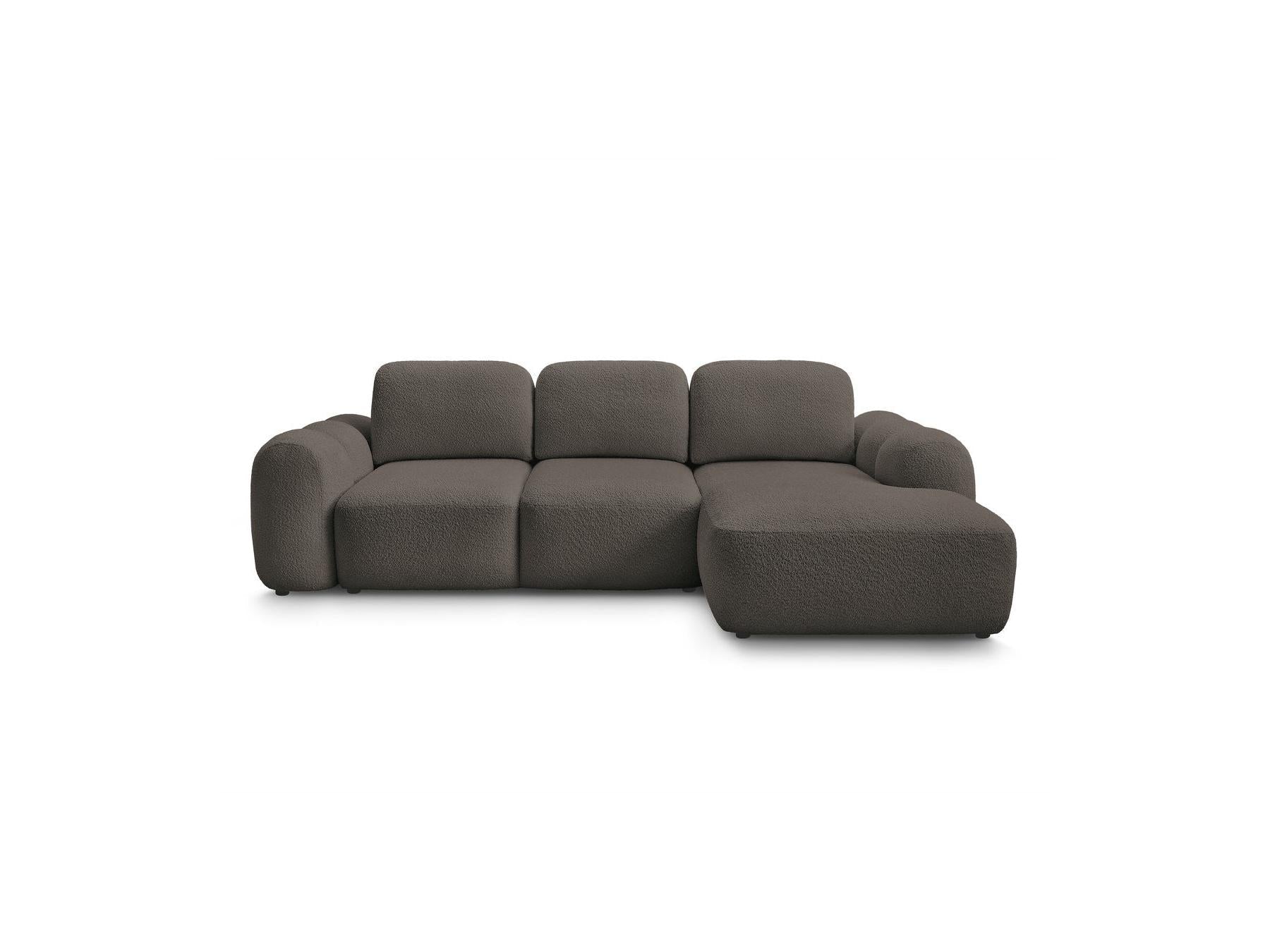 Montaigne - Canapé D'Angle Convertible Coffre - Tissu Bouclette - Angle Droit