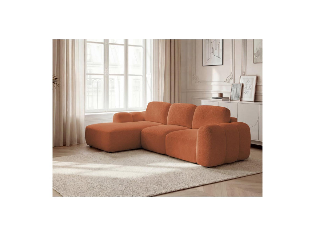 Montaigne - Canapé D'Angle Convertible Coffre - Tissu Bouclette - Angle Gauche