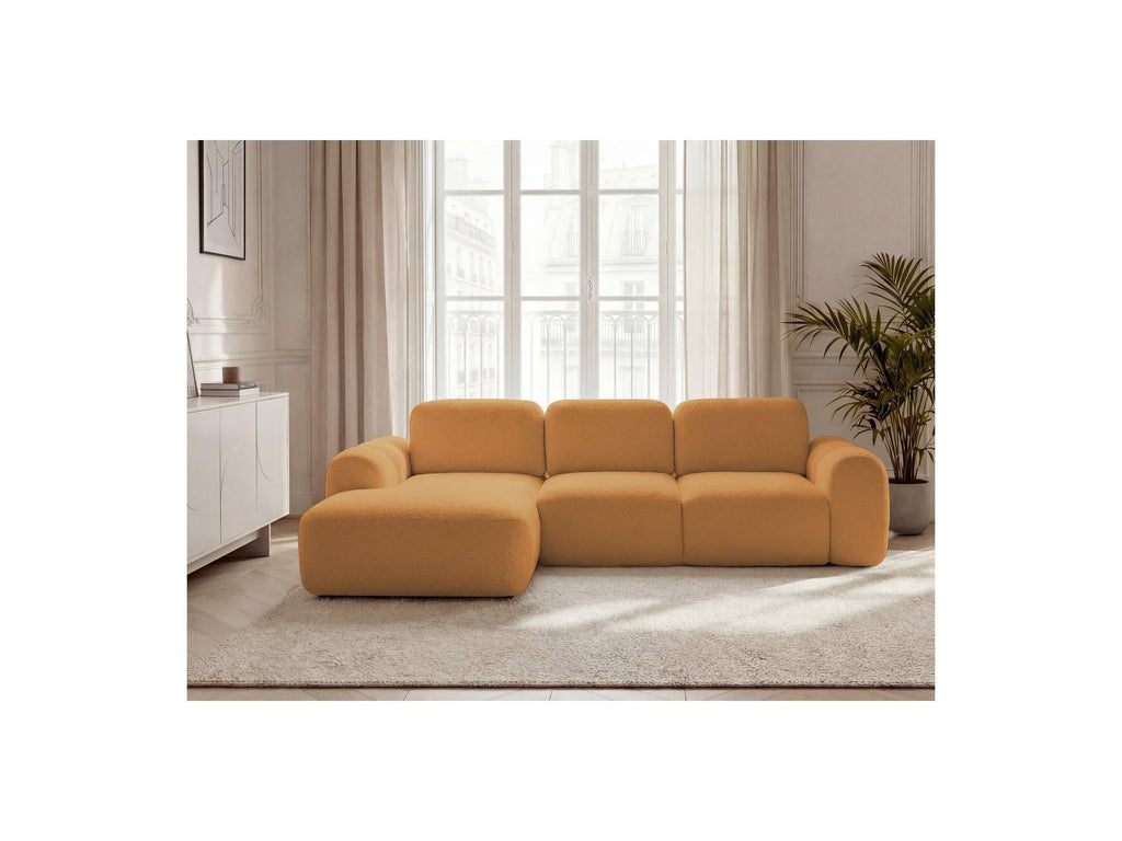 Montaigne - Canapé D'Angle Convertible Coffre - Tissu Bouclette - Angle Gauche