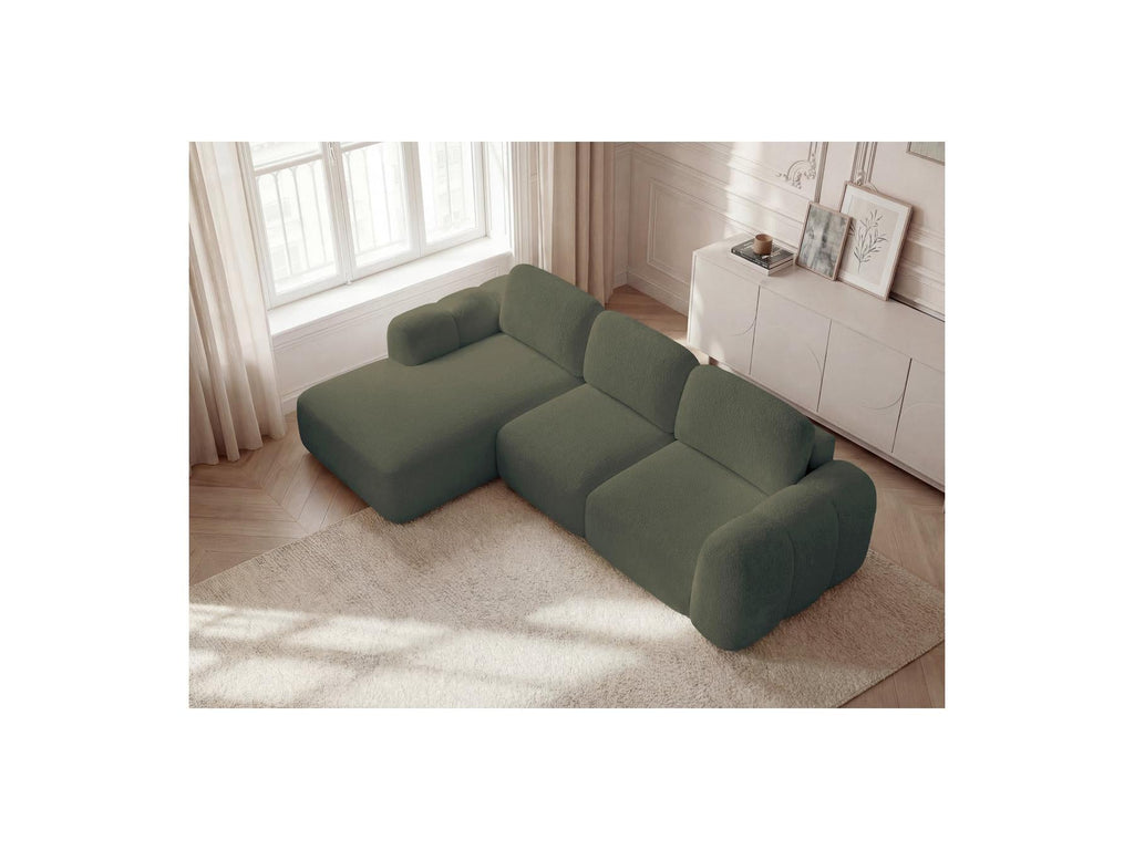 Montaigne - Canapé D'Angle Convertible Coffre - Tissu Bouclette - Angle Gauche