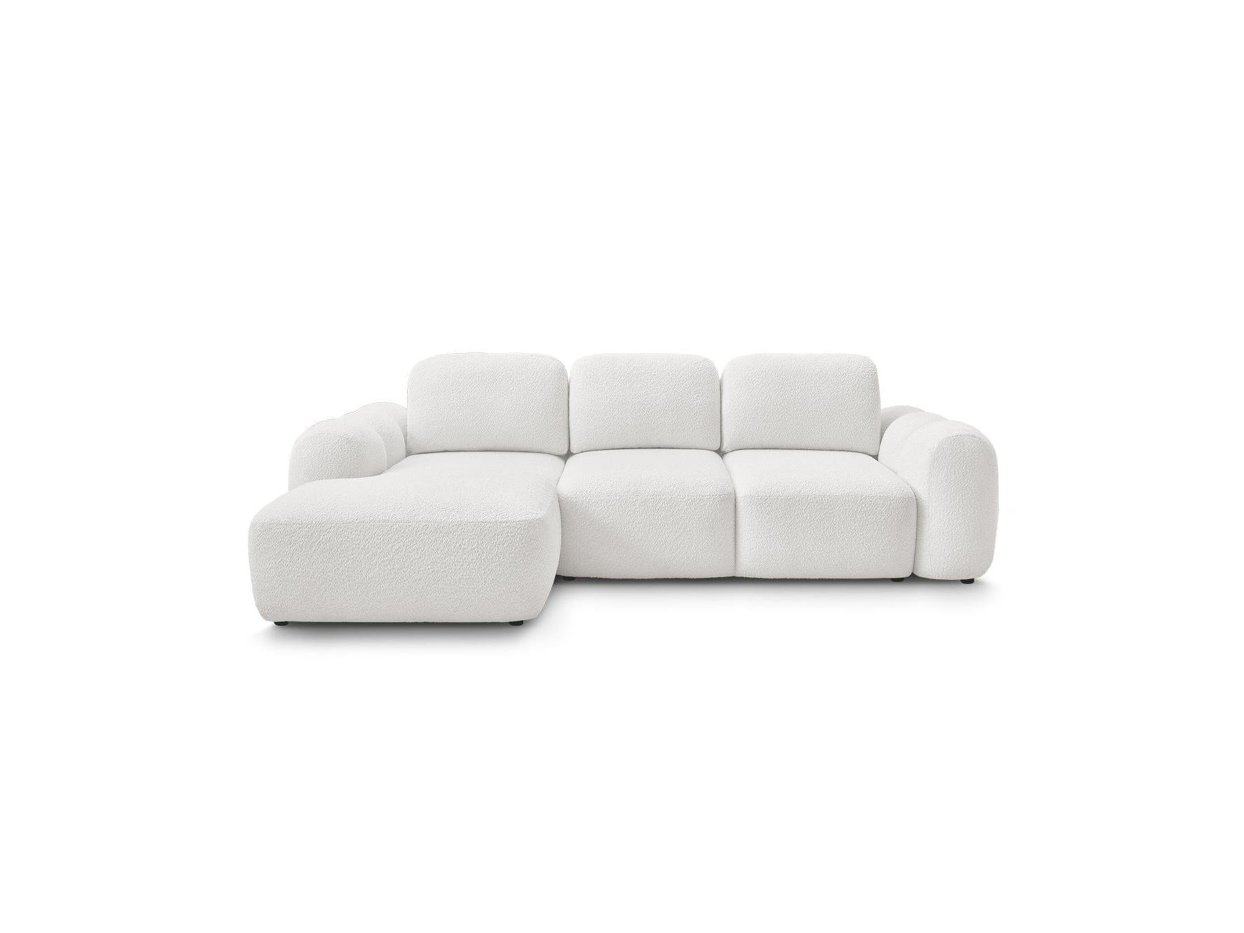 Montaigne - Canapé D'Angle Convertible Coffre - Tissu Bouclette - Angle Gauche