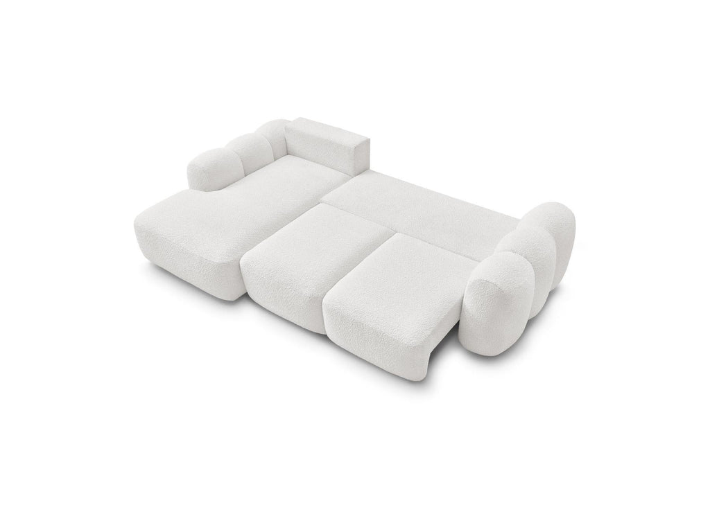 Montaigne - Canapé D'Angle Convertible Coffre - Tissu Bouclette - Angle Gauche