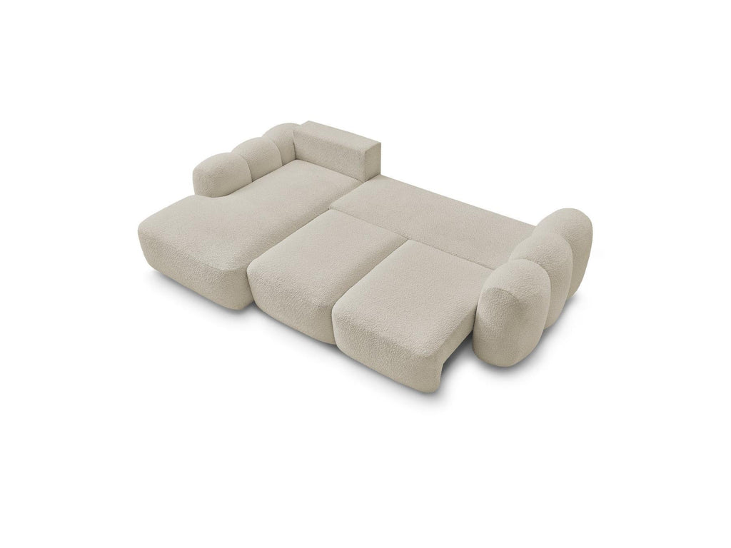 Montaigne - Canapé D'Angle Convertible Coffre - Tissu Bouclette - Angle Gauche